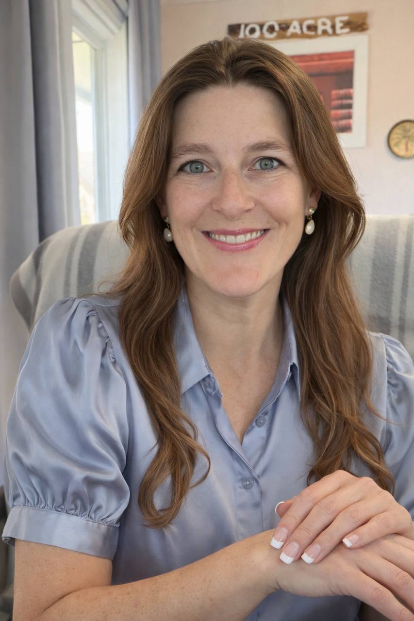 Jenna Bannister at her desk
